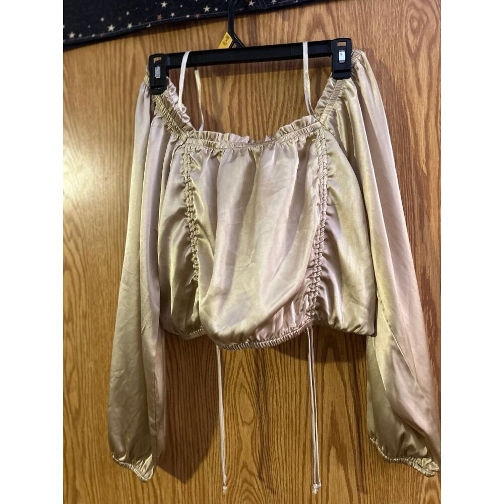 Crop Top Shimmering Gold Size 1x